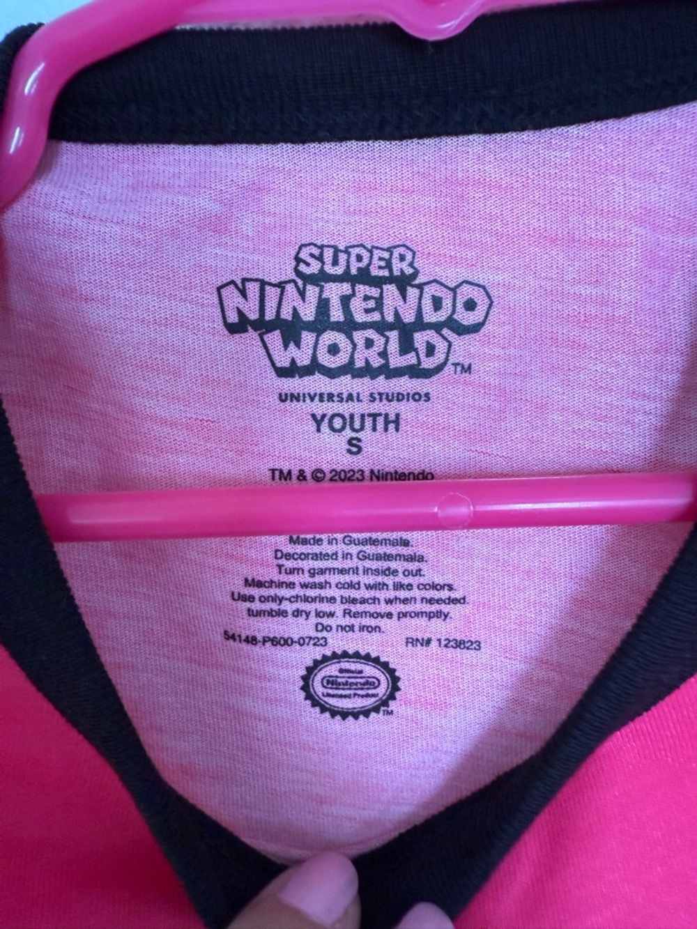 Nintendo Kids Princess Peach Graphic Pink Tee with Black Trim - Picture 2 of 3